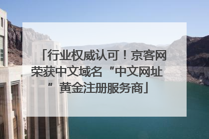 行业权威认可！京客网荣获中文域名“中文网址”黄金注册服务商