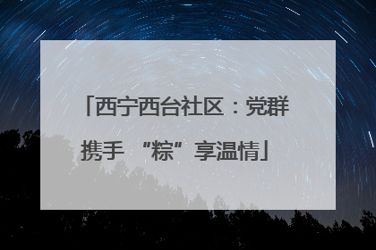 西宁西台社区：党群携手 “粽”享温情