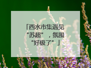 西水市集遇见“苏超”，氛围“好极了”