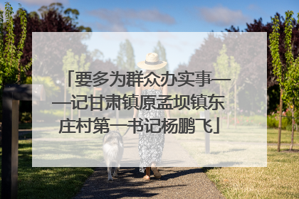 要多为群众办实事——记甘肃镇原孟坝镇东庄村第一书记杨鹏飞