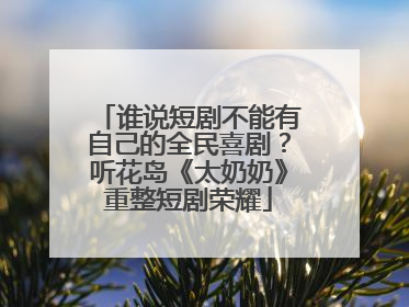谁说短剧不能有自己的全民喜剧？听花岛《太奶奶》重整短剧荣耀