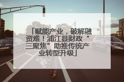 赋能产业，破解融资难！浦江县财政“三聚焦”助推传统产业转型升级