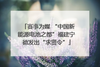 赛事为媒 “中国新能源电池之都”福建宁德发出“求贤令”