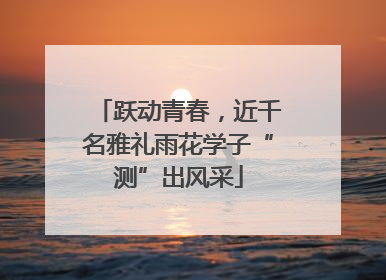 跃动青春，近千名雅礼雨花学子“测”出风采