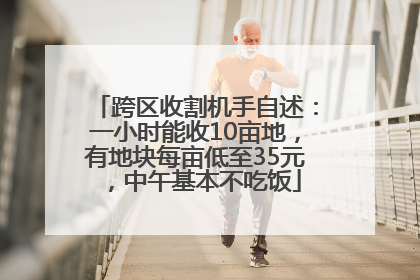 跨区收割机手自述：一小时能收10亩地，有地块每亩低至35元，中午基本不吃饭