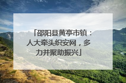 邵阳县黄亭市镇：人大牵头织安网，多力并聚助振兴