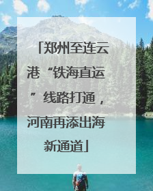 郑州至连云港“铁海直运”线路打通，河南再添出海新通道