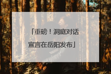 重磅！洞庭对话宣言在岳阳发布