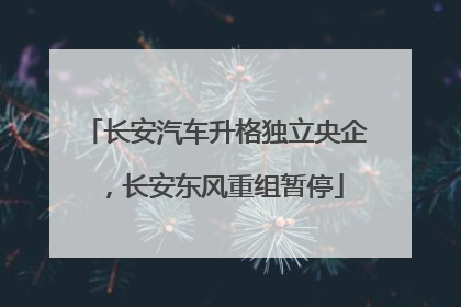 长安汽车升格独立央企，长安东风重组暂停