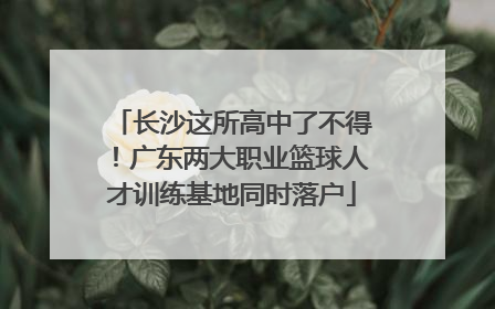 长沙这所高中了不得！广东两大职业篮球人才训练基地同时落户