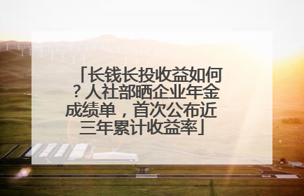长钱长投收益如何？人社部晒企业年金成绩单，首次公布近三年累计收益率