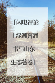 闪电评论丨绿潮奔涌 书写山东生态答卷