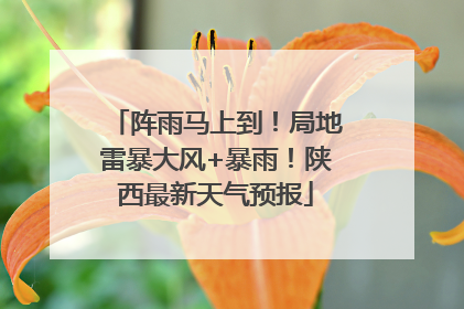 阵雨马上到！局地雷暴大风+暴雨！陕西最新天气预报