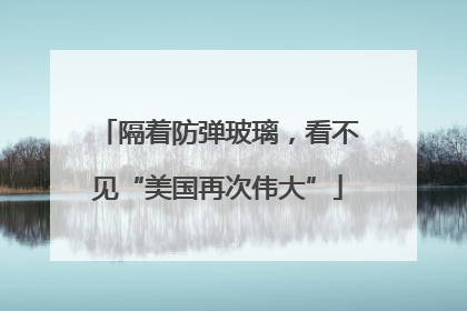 隔着防弹玻璃，看不见“美国再次伟大”