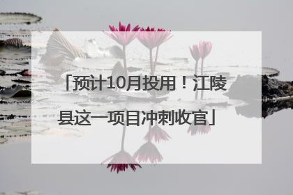预计10月投用！江陵县这一项目冲刺收官