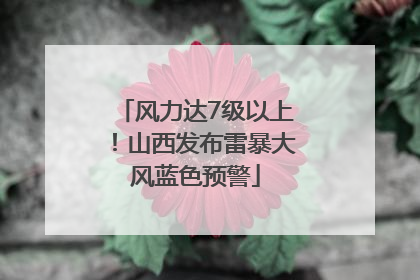 风力达7级以上！山西发布雷暴大风蓝色预警
