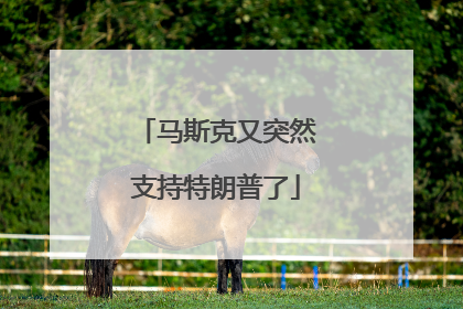 马斯克又突然支持特朗普了