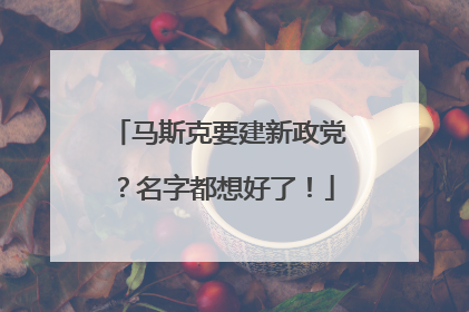 马斯克要建新政党？名字都想好了！