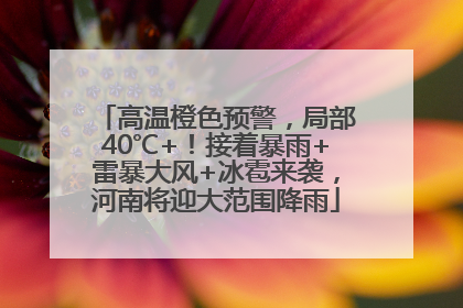 高温橙色预警，局部40℃+！接着暴雨+雷暴大风+冰雹来袭，河南将迎大范围降雨