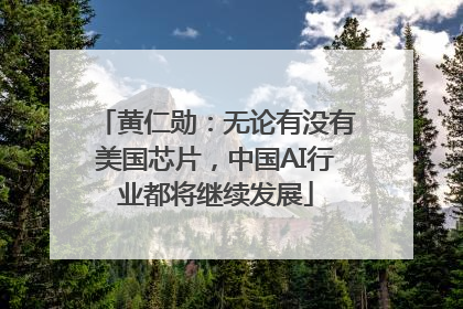 黄仁勋：无论有没有美国芯片，中国AI行业都将继续发展