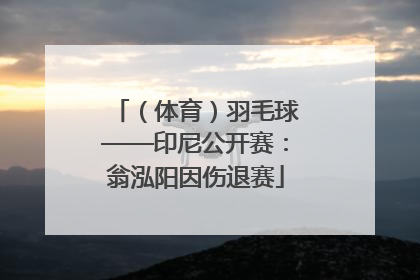 （体育）羽毛球——印尼公开赛：翁泓阳因伤退赛