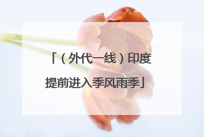 （外代一线）印度提前进入季风雨季
