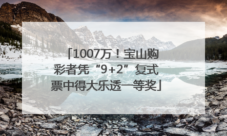 1007万！宝山购彩者凭“9+2”复式票中得大乐透一等奖