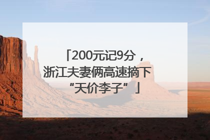 200元记9分，浙江夫妻俩高速摘下“天价李子”