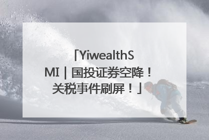 YiwealthSMI｜国投证券空降！关税事件刷屏！